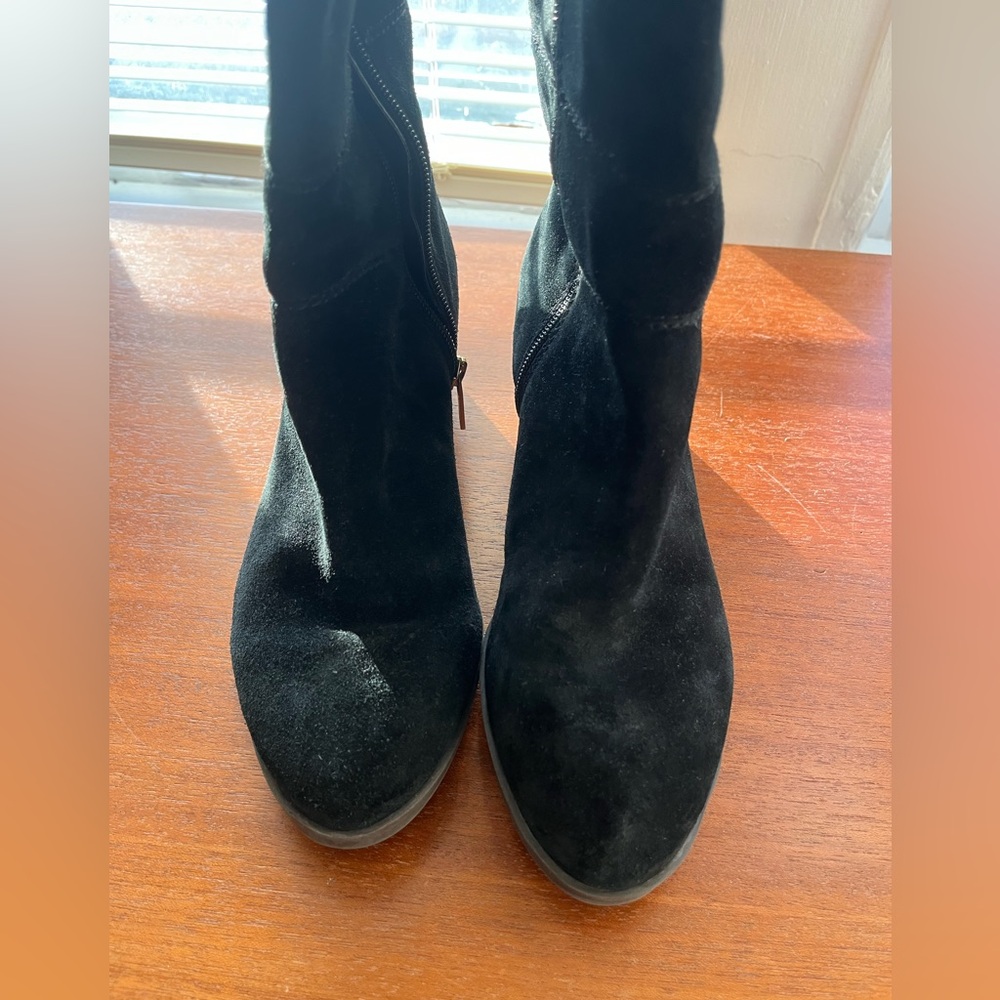 Tommy Hilfiger Black Suede Knee High Boots Size 8